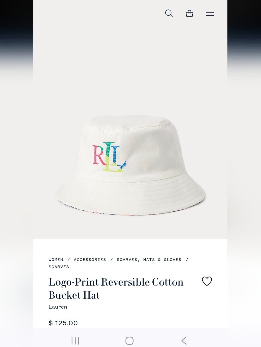 Ralph Lauren Logo Print Reversible Multi Color Bucket Hat - Picture 3 of 9